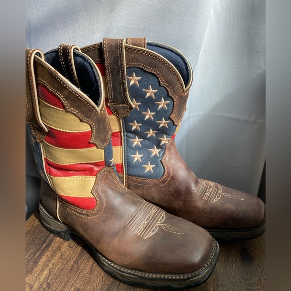 Durango Shoes - Durango Lady Rebel Boots Square Toe with American Flag Size 10